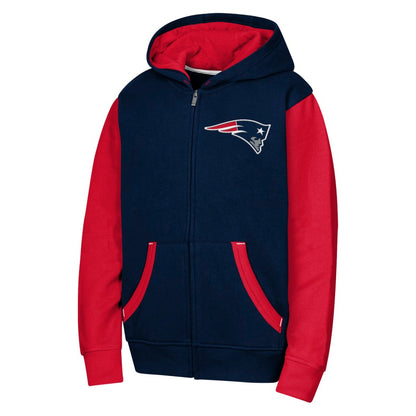 Youth New England Patriots Stadium 2.0 Full Zip Fleece Hoodie
