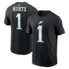 Jalen Hurts #1 Philadelphia Eagles Nike - Name & Number Black T-Shirt - Pro League Sports Collectibles Inc.