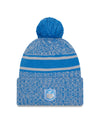 Detroit Lions New Era 2023 Sideline - Sport Cuffed Pom Knit Hat - Blue - Pro League Sports Collectibles Inc.