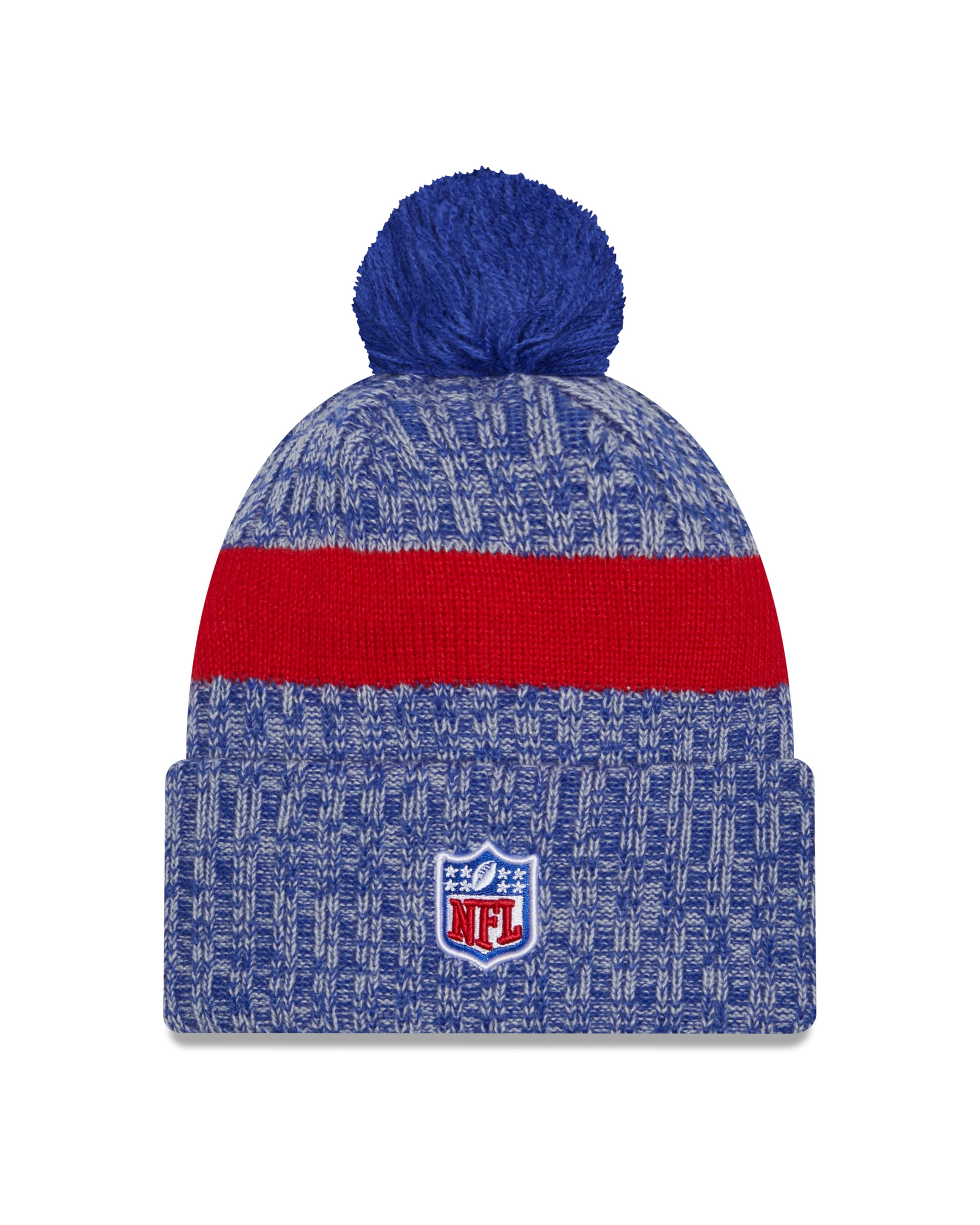 New York Giants New Era 2023 Sideline - Sport Cuffed Pom Knit Hat - Blue - Pro League Sports Collectibles Inc.