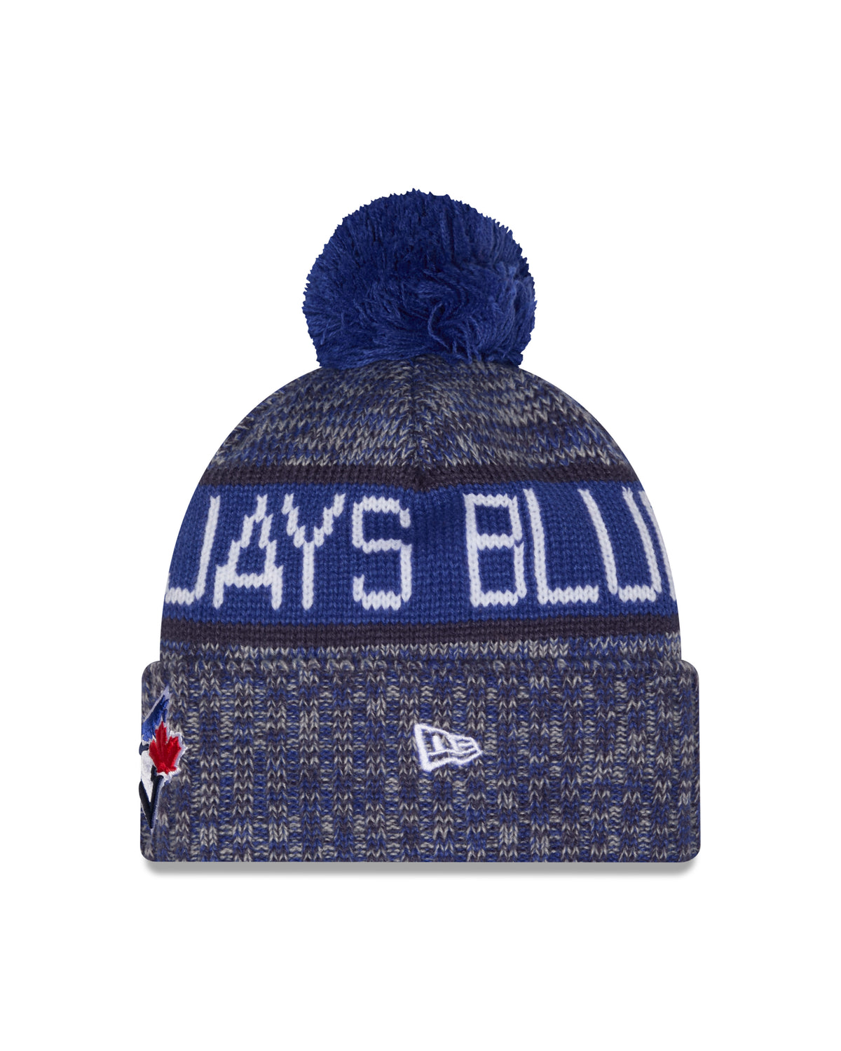 Youth Toronto Blue Jays New Era Tri Colour Cuffed Knit Hat with Pom