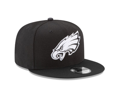 Philadelphia Eagles New Era NFL Basic 9FIFTY Adjustable Snapback Hat - Black/White