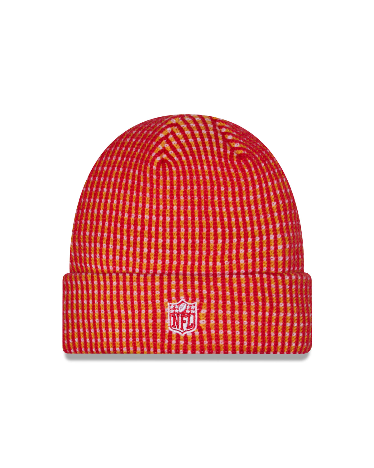 Kansas City Chiefs 2026 New Era NFL Sideline Cold Weather Cuff Knit Toque - Red / Yellow