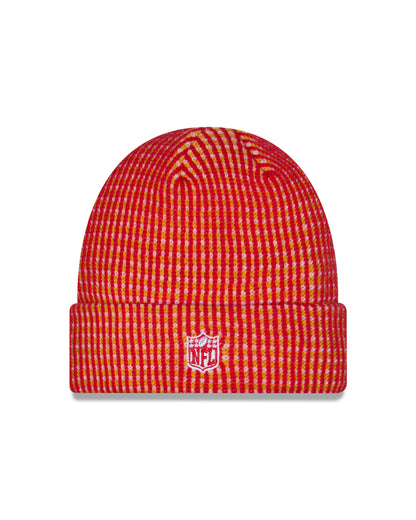 Kansas City Chiefs 2026 New Era NFL Sideline Cold Weather Cuff Knit Toque - Red / Yellow