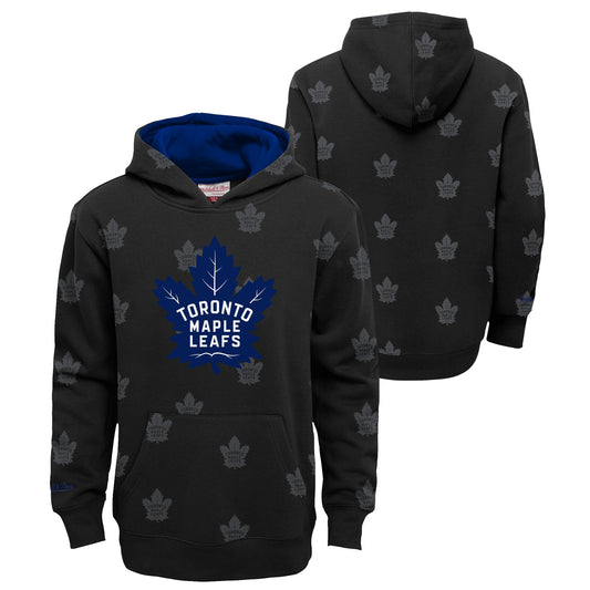 Youth Toronto Maple Leafs AOP Mitchell & Ness Pullover Fleece Hoodie