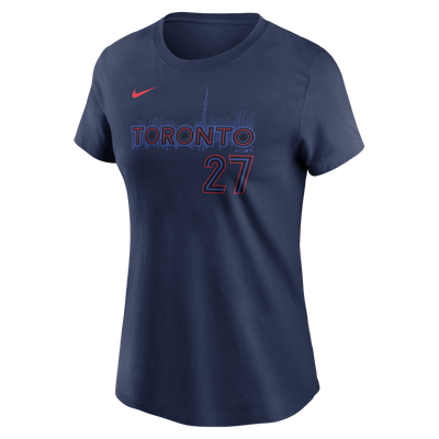 Women's Toronto Blue Jays Vladimir Guerrero Jr. #27 Nike City Connect Name and Number T-Shirt