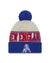 New England Patriots New Era 2023 Sideline Historic Pom Cuffed Knit Hat - Cream/Blue