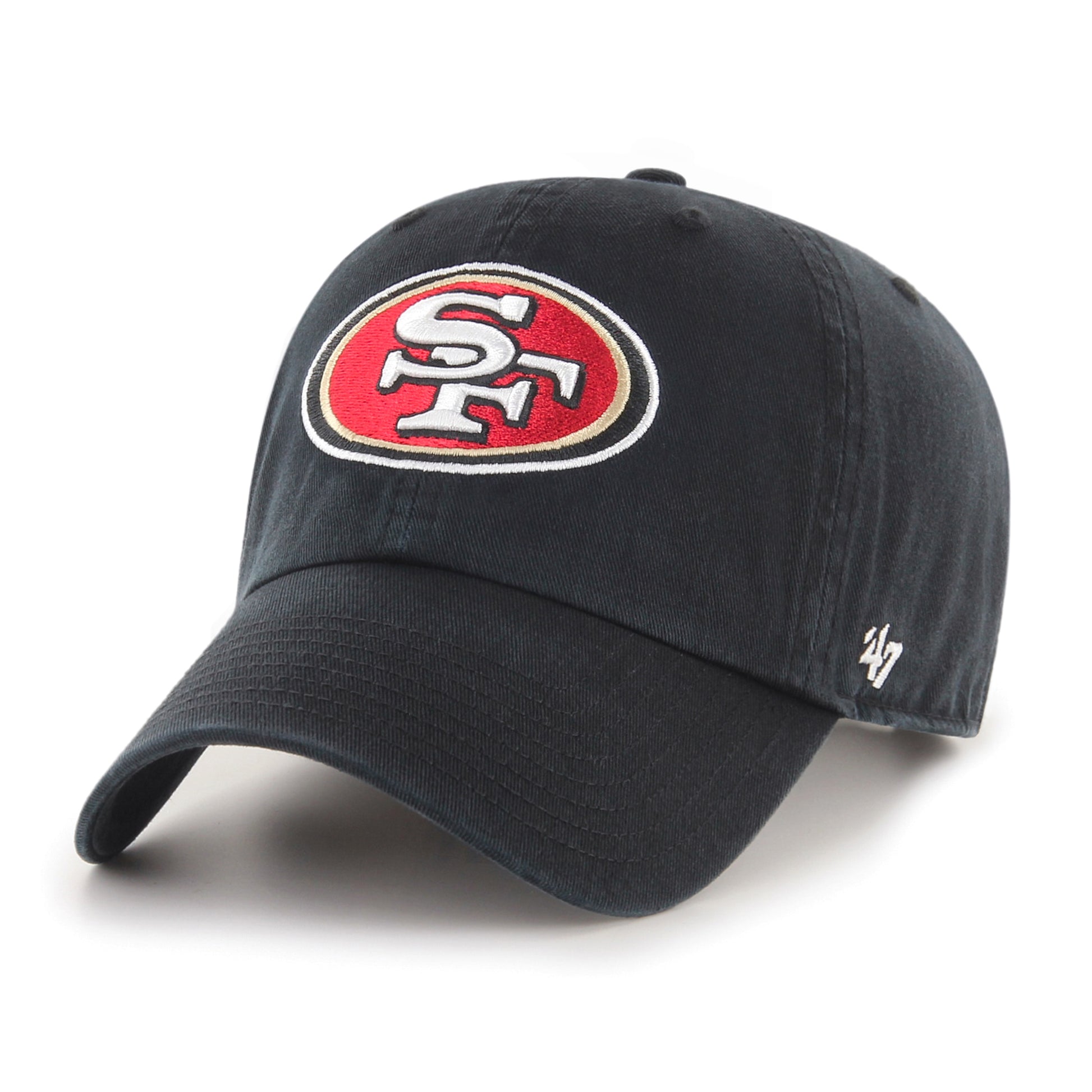 San Francisco 49ers Black Clean Up '47 Brand Adjustable Hat - Pro League Sports Collectibles Inc.