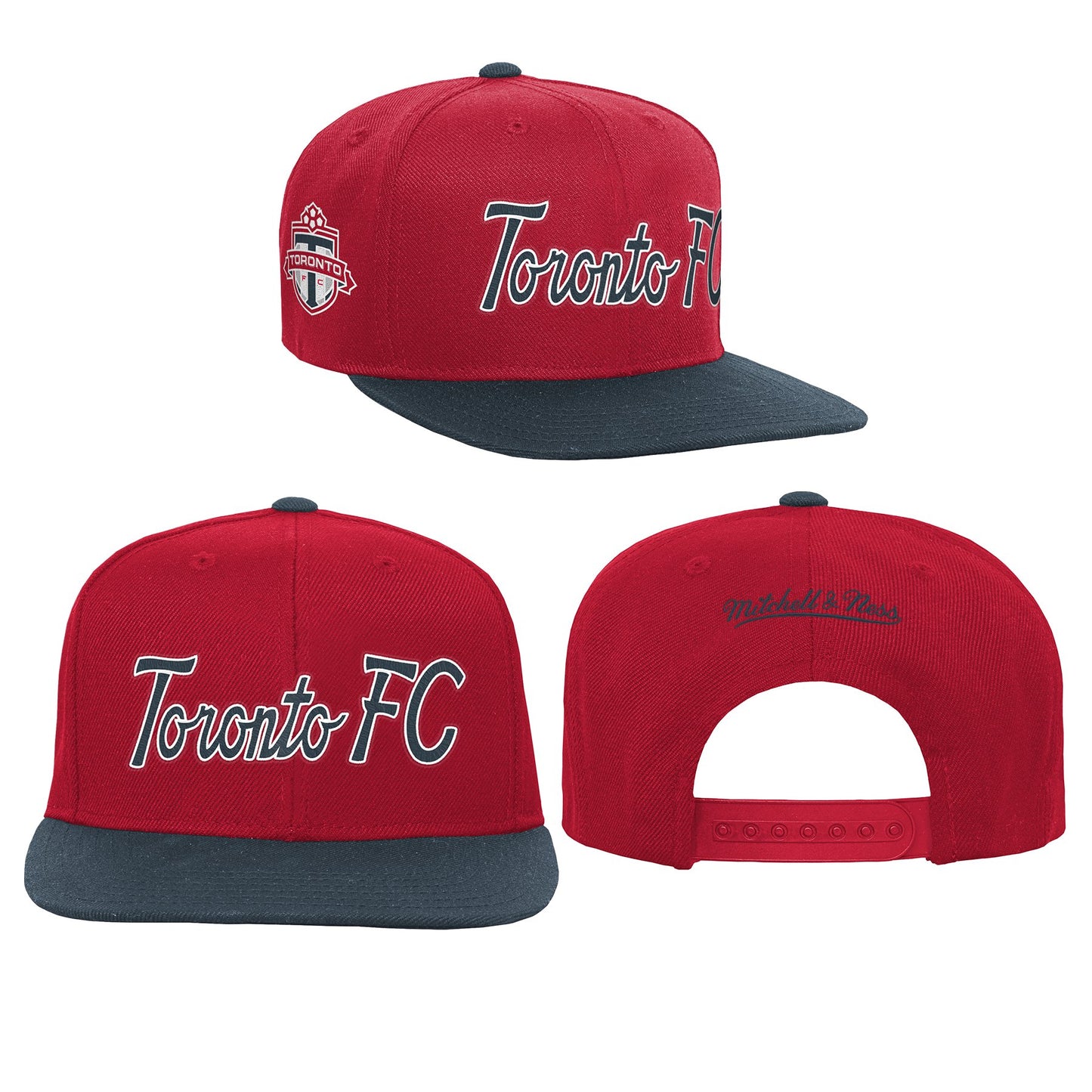 Youth Toronto FC Mitchell & Ness Team Ground Flat Brim Adjustable SnapBack Hat