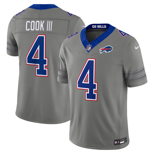 James Cook III #4 Buffalo Bills Nickel City Vapor F.U.S.E. Stitched Limited Jersey - Gray