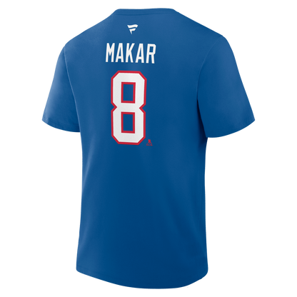 Cale Makar #8 Colorado Avalanche Fanatics Authentic Stack Name and Number T-Shirt - Blue