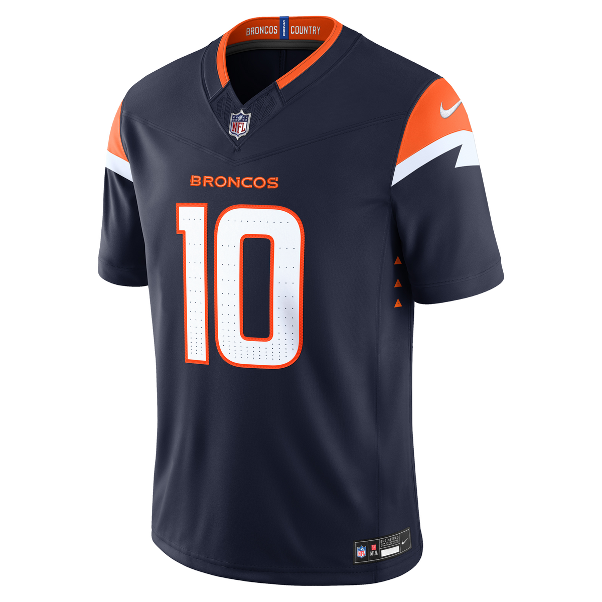 Bo Nix #10 Denver Broncos Nike Team Vapor F.U.S.E. Stitched Limited Jersey - Navy