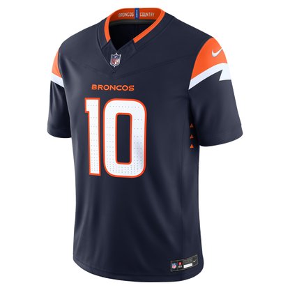 Bo Nix #10 Denver Broncos Nike Team Vapor F.U.S.E. Stitched Limited Jersey - Navy