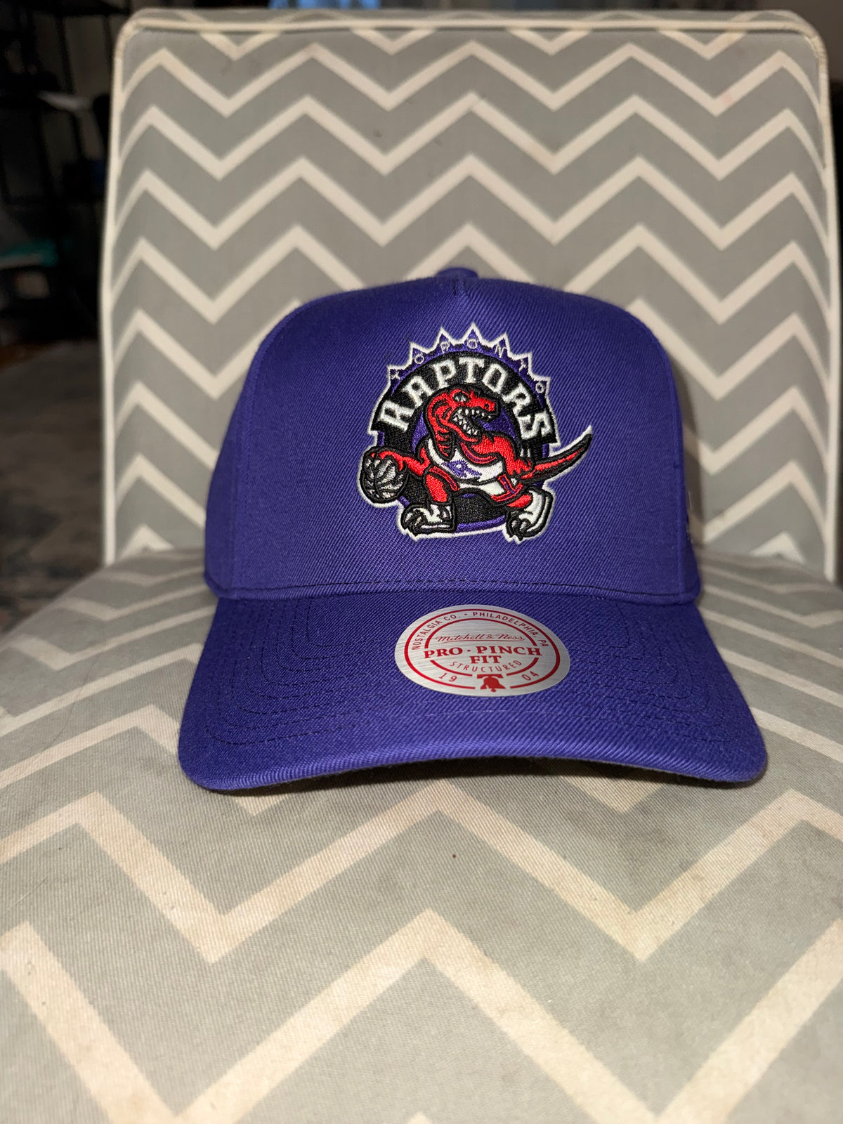 Toronto Raptors 1995 Inaugural Season Mitchell & Ness Pro Pinch A-Frame Structured Fit Snapback Hat - Purple