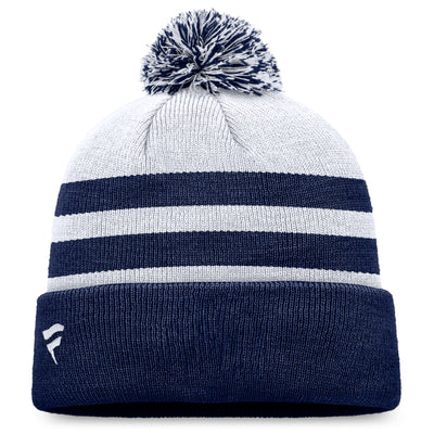 Toronto Maple Leafs Fanatics Branded Gray Cuffed Knit Hat with Pom - Pro League Sports Collectibles Inc.