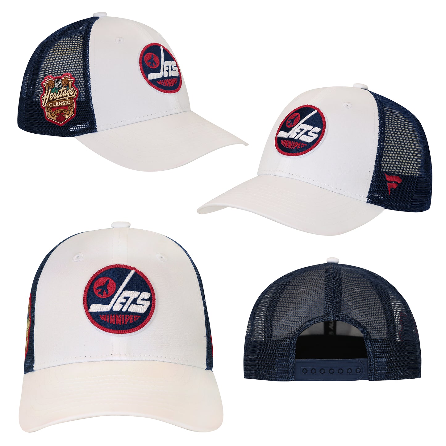 Youth Winnipeg Jets Fanatics A-Pro 2026 NHL Heritage Classic Trucker Adjustable Hat - White