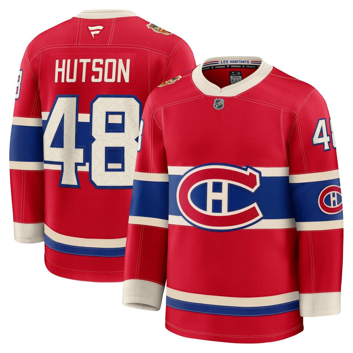 Montreal Canadiens Lane Hutson #48 Fanatics 2026 NHL Heritage Classic Premium Player Jersey - Red
