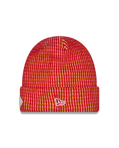 Kansas City Chiefs 2026 New Era NFL Sideline Cold Weather Cuff Knit Toque - Red / Yellow
