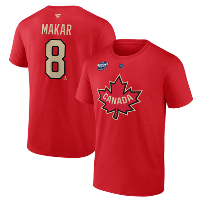 Team Canada 4 Nations Face-Off 2025 #8 Cale Makar Fanatics T-Shirt