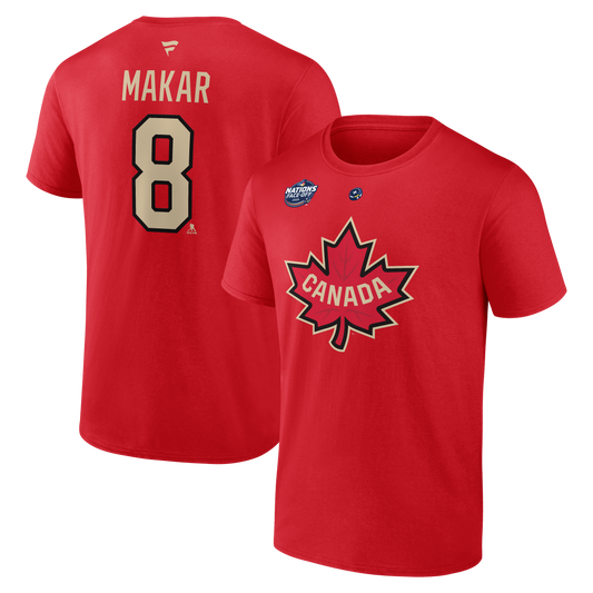 Team Canada 4 Nations Face-Off 2025 #8 Cale Makar Fanatics T-Shirt