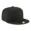 Los Angeles Dodgers Black on Black 59fifty Fitted Hat - Pro League Sports Collectibles Inc.