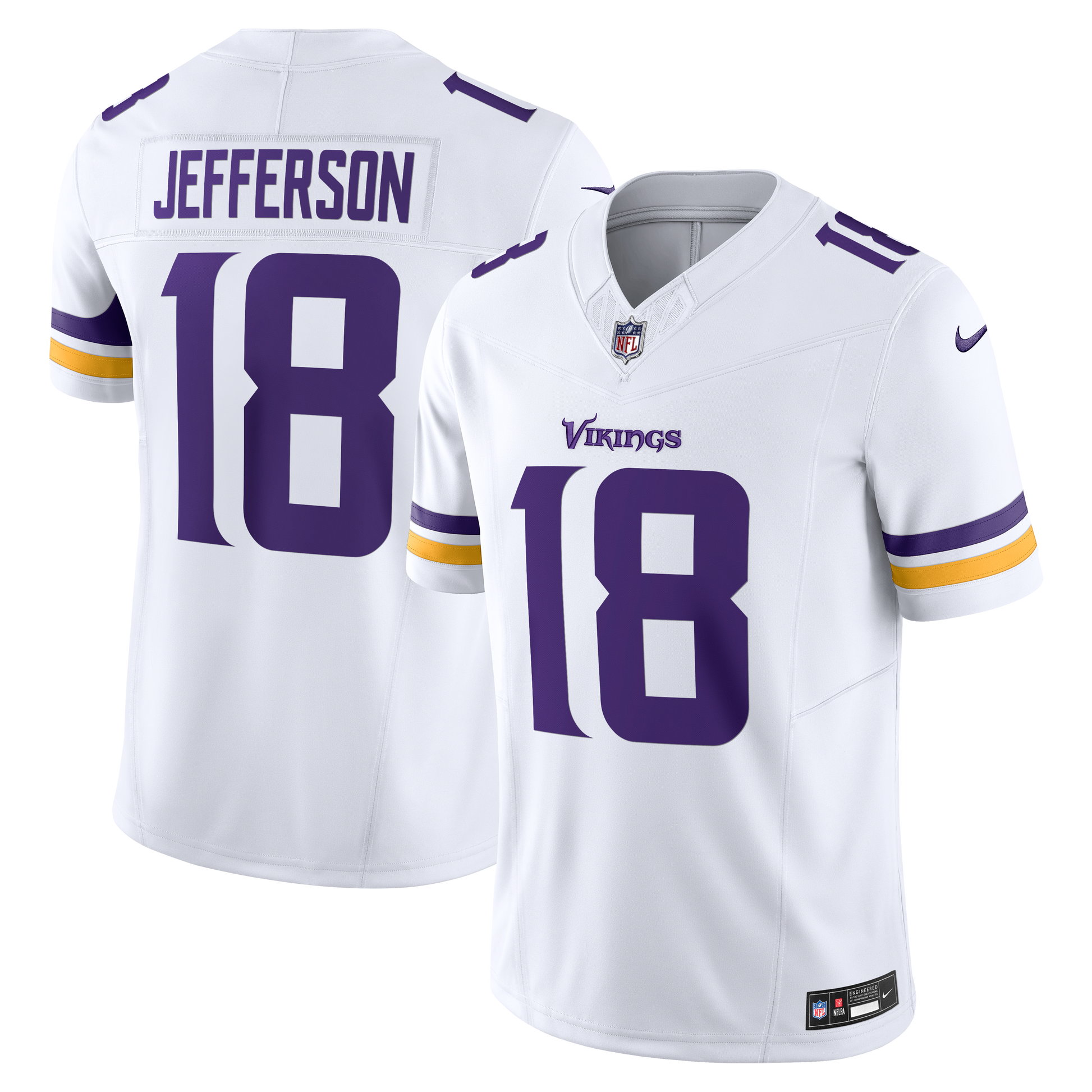 Justin Jefferson #18  Minnesota Vikings White Road Nike Vapor F.U.S.E. Limited Jersey - Pro League Sports Collectibles Inc.