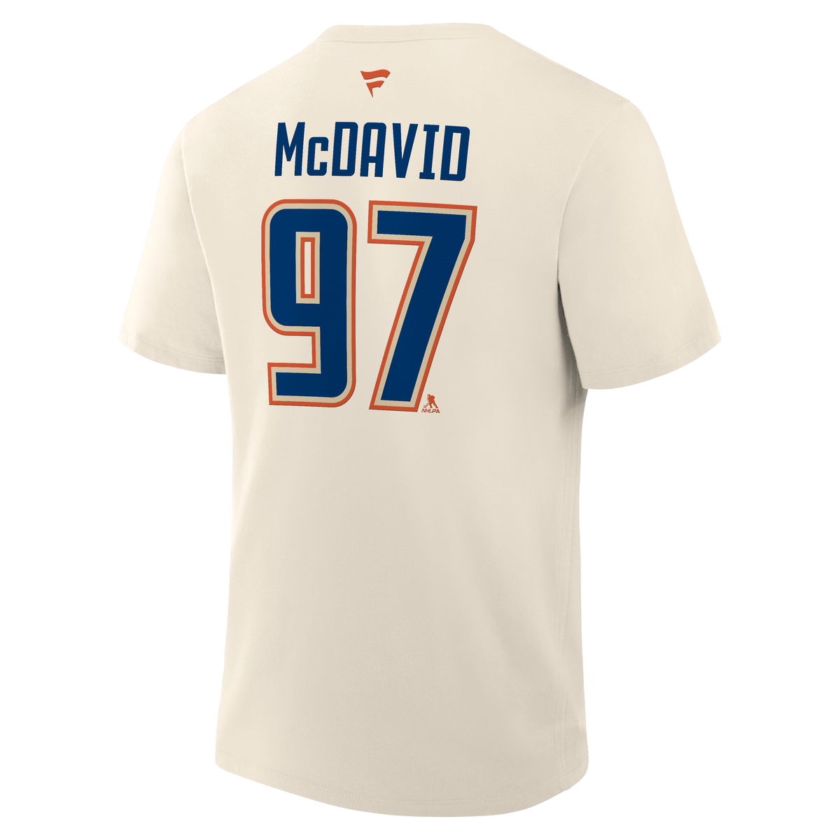 Connor McDavid #97 Edmonton Oilers Fanatics Authentic Stack Name and Number T-Shirt - Cream