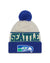 Seattle Seahawks New Era 2023 Sideline Historic Pom Cuffed Knit Hat - Cream/Blue