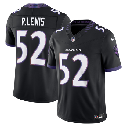 Ray Lewis #52 Retired Baltimore Ravens Nike Alternate Vapor F.U.S.E. Stitched Limited Jersey - Black Purple