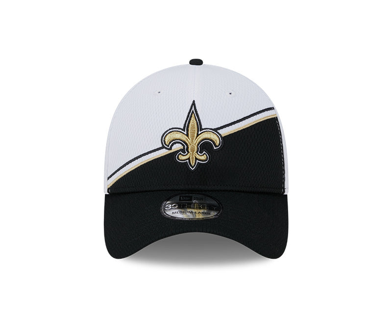 New Orleans Saints New Era 2023 Sideline 39THIRTY Flex Hat - White/Black - Pro League Sports Collectibles Inc.