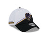 Baltimore Ravens New Era 2023 Sideline 39THIRTY Flex Hat - White/Black - Pro League Sports Collectibles Inc.