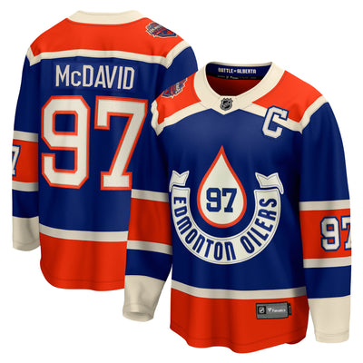Edmonton Oilers Connor McDavid #97 2023 NHL Heritage Classic - Fanatics Breakaway Jersey - Royal - Pro League Sports Collectibles Inc.