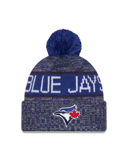 Youth Toronto Blue Jays New Era Tri Colour Cuffed Knit Hat with Pom
