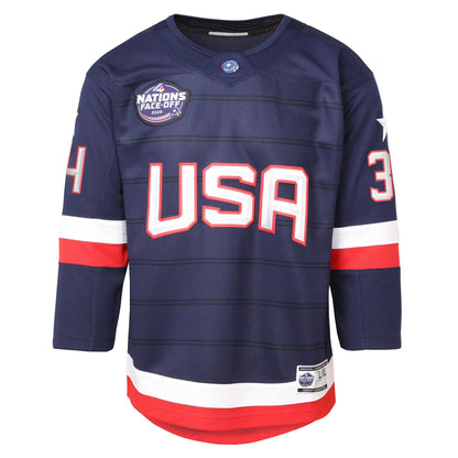 Youth Team U.S.A. Auston Matthews #34 4 Nations Face-Off 2025 Jersey