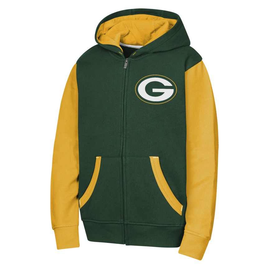 Youth Green Bay Packers Stadium 2.0 Full Zip Fleece Hoodie