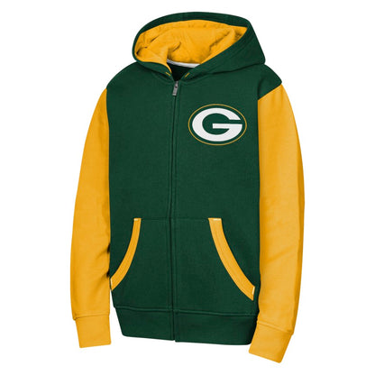 Youth Green Bay Packers Stadium 2.0 Full Zip Fleece Hoodie