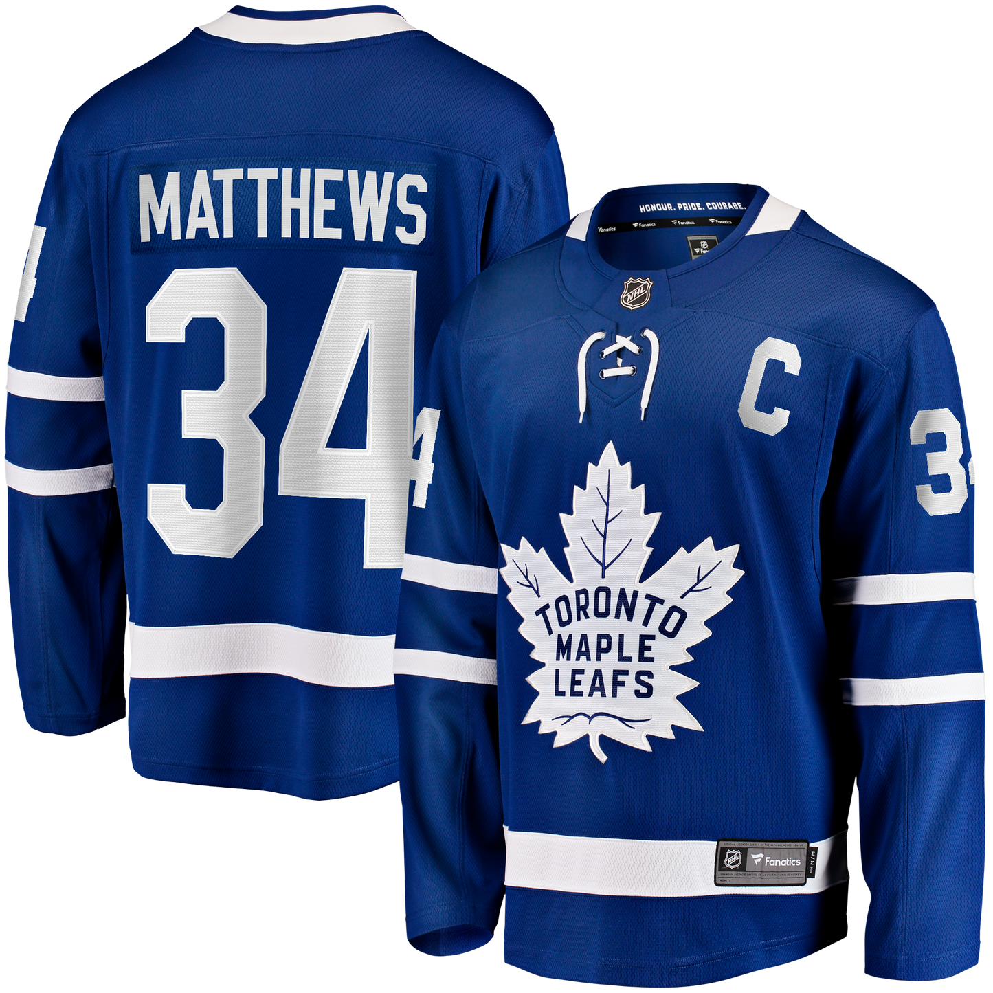 Toronto Maple Leafs Auston Matthews #34 Fanatics Branded Home Breakaway Jersey with Captain "C" - Royal Blue