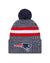 New England Patriots New Era 2023 Sideline - Sport Cuffed Pom Knit Hat - Navy