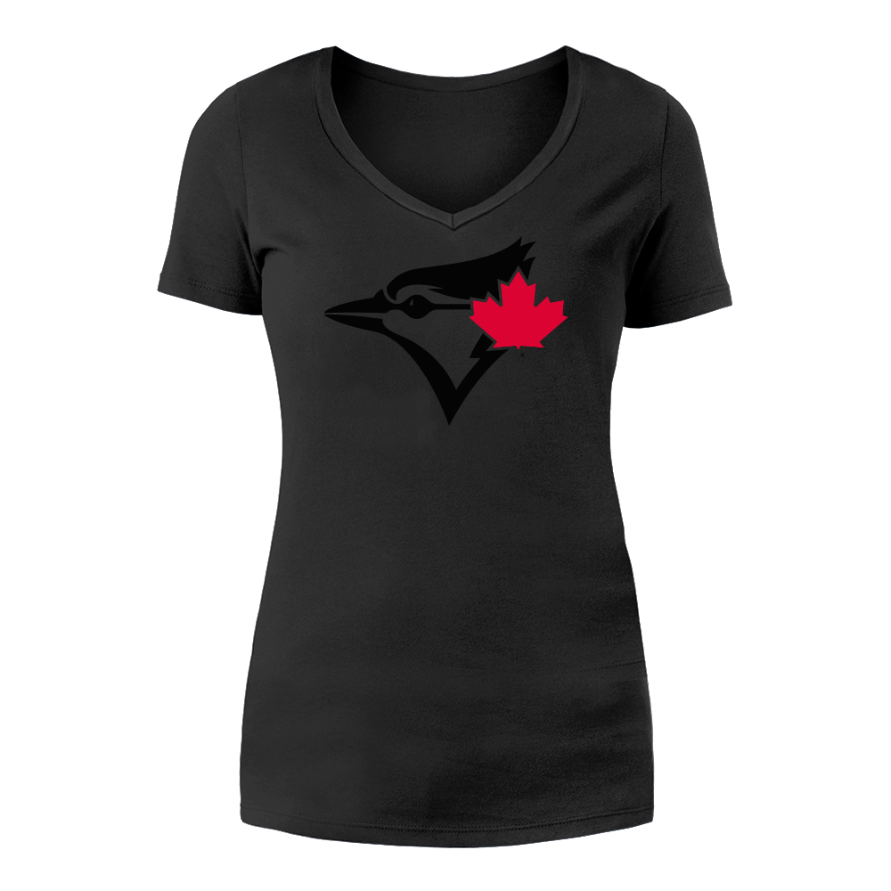 Women’s Toronto Blue Jays MLB Express Logo T-shirt - Black (Birdhead) - Red Leaf