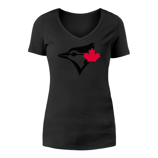 Women’s Toronto Blue Jays MLB Express Logo T-shirt - Black (Birdhead) - Red Leaf