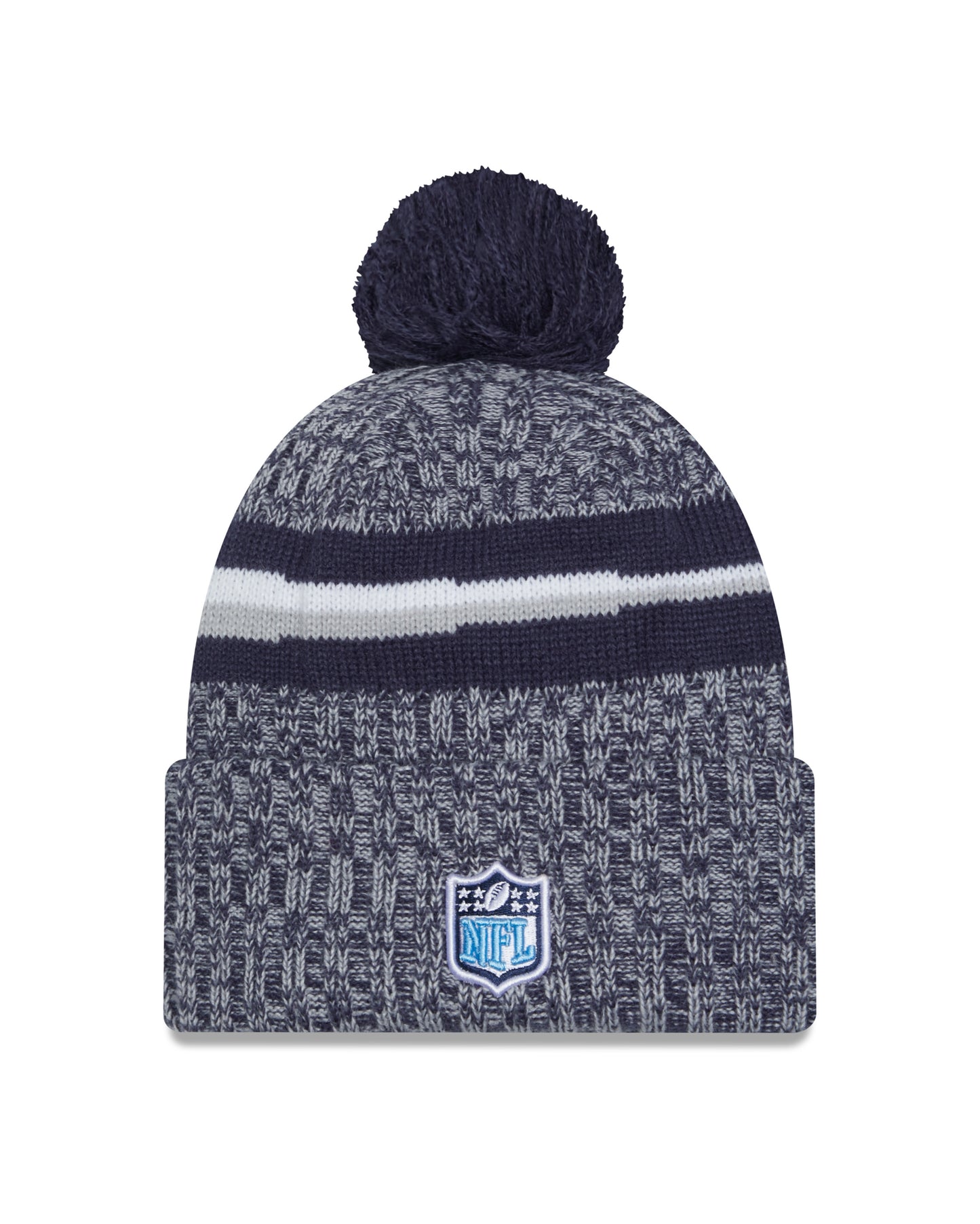 Tennessee Titans New Era 2023 Sideline - Sport Cuffed Pom Knit Hat - Navy - Pro League Sports Collectibles Inc.