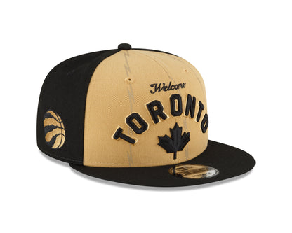 Toronto Raptors New Era City Edition 23/24 9Fifty Snapback- Tan/Black - Pro League Sports Collectibles Inc.