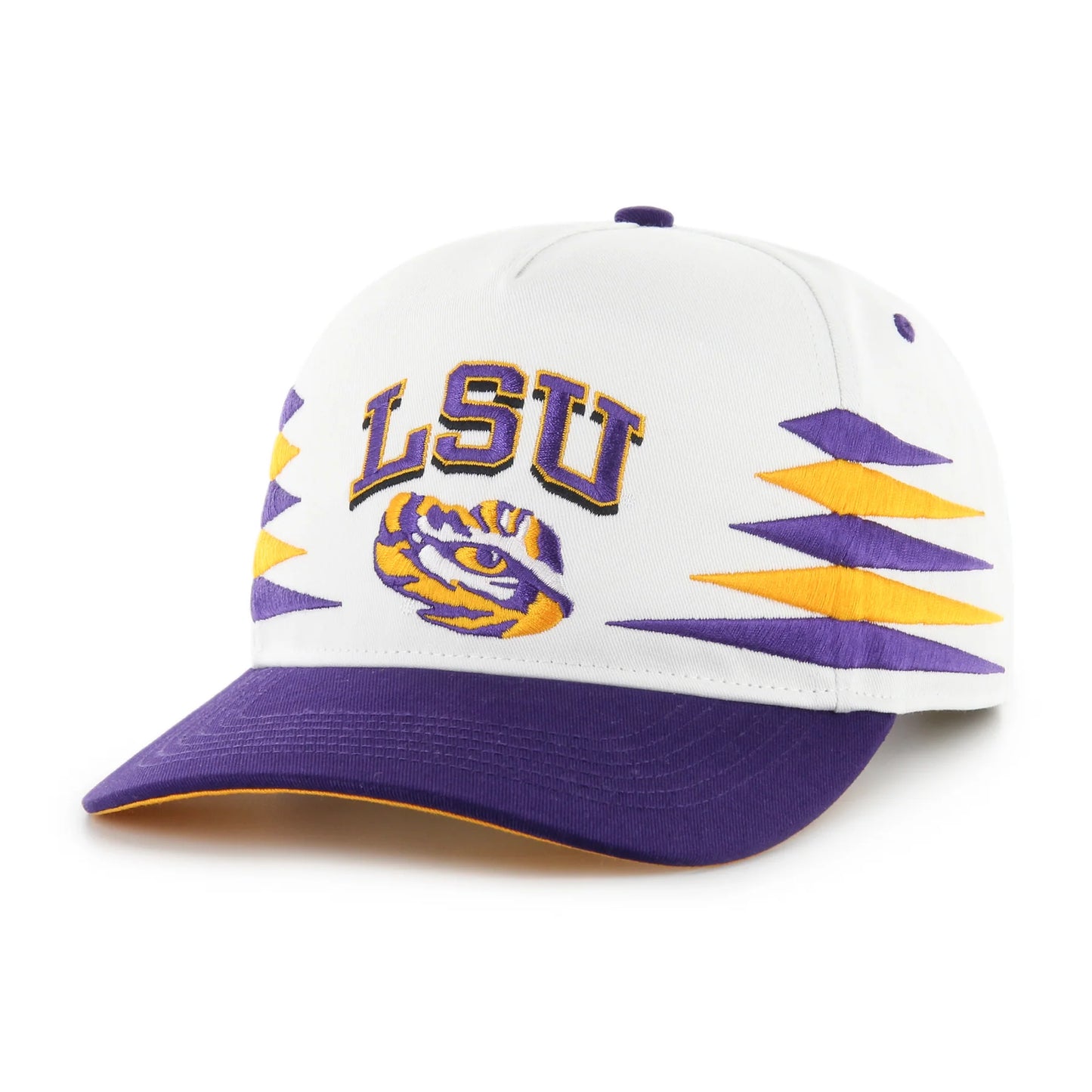 Louisiana State Tigers 47' Brand Diamond Cut Hitch Snapback Hat - White