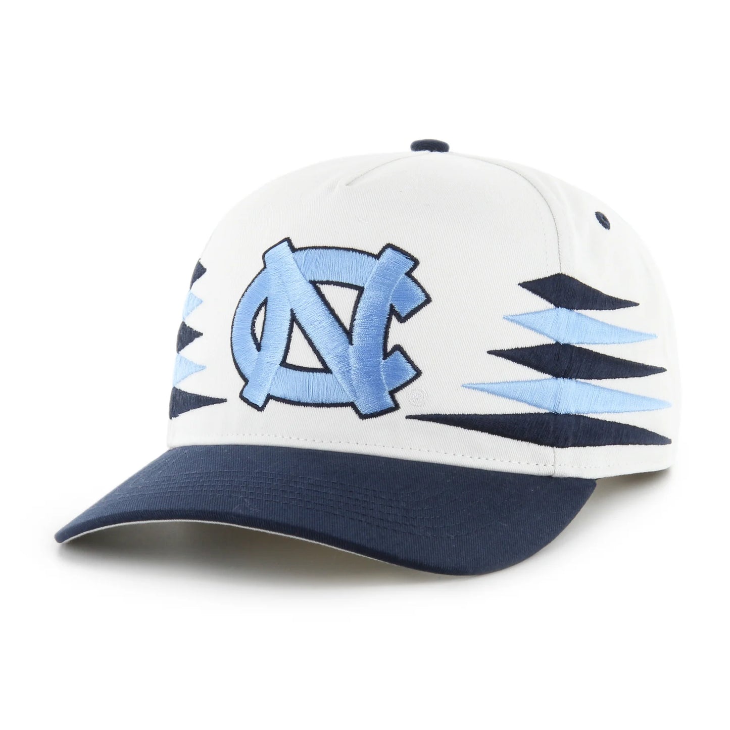 North Carolina 47' Brand Diamond Cut Hitch Snapback Hat - White
