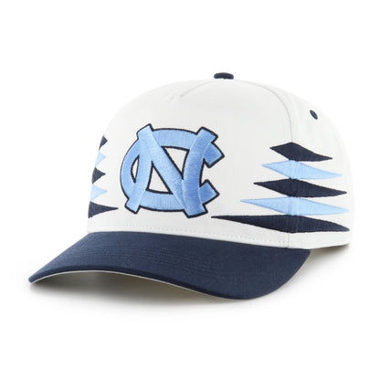 North Carolina 47' Brand Diamond Cut Hitch Snapback Hat - White