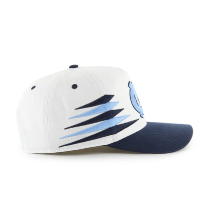 North Carolina 47' Brand Diamond Cut Hitch Snapback Hat - White