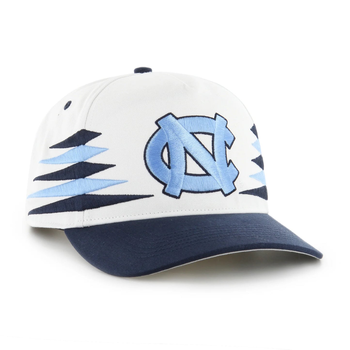 North Carolina 47' Brand Diamond Cut Hitch Snapback Hat - White