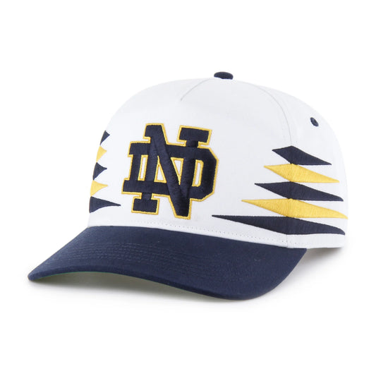 Notre Dame 47' Brand Diamond Cut Hitch Snapback Hat - White