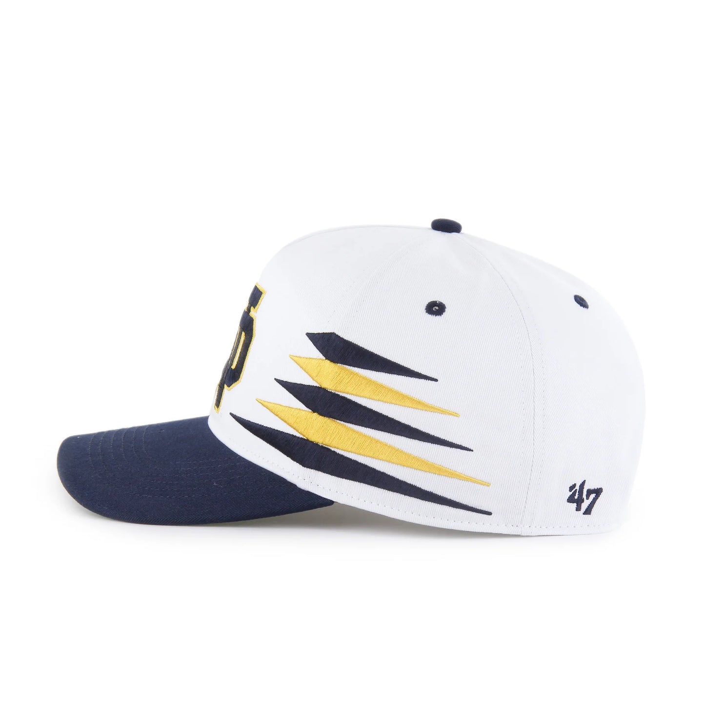 Notre Dame 47' Brand Diamond Cut Hitch Snapback Hat - White