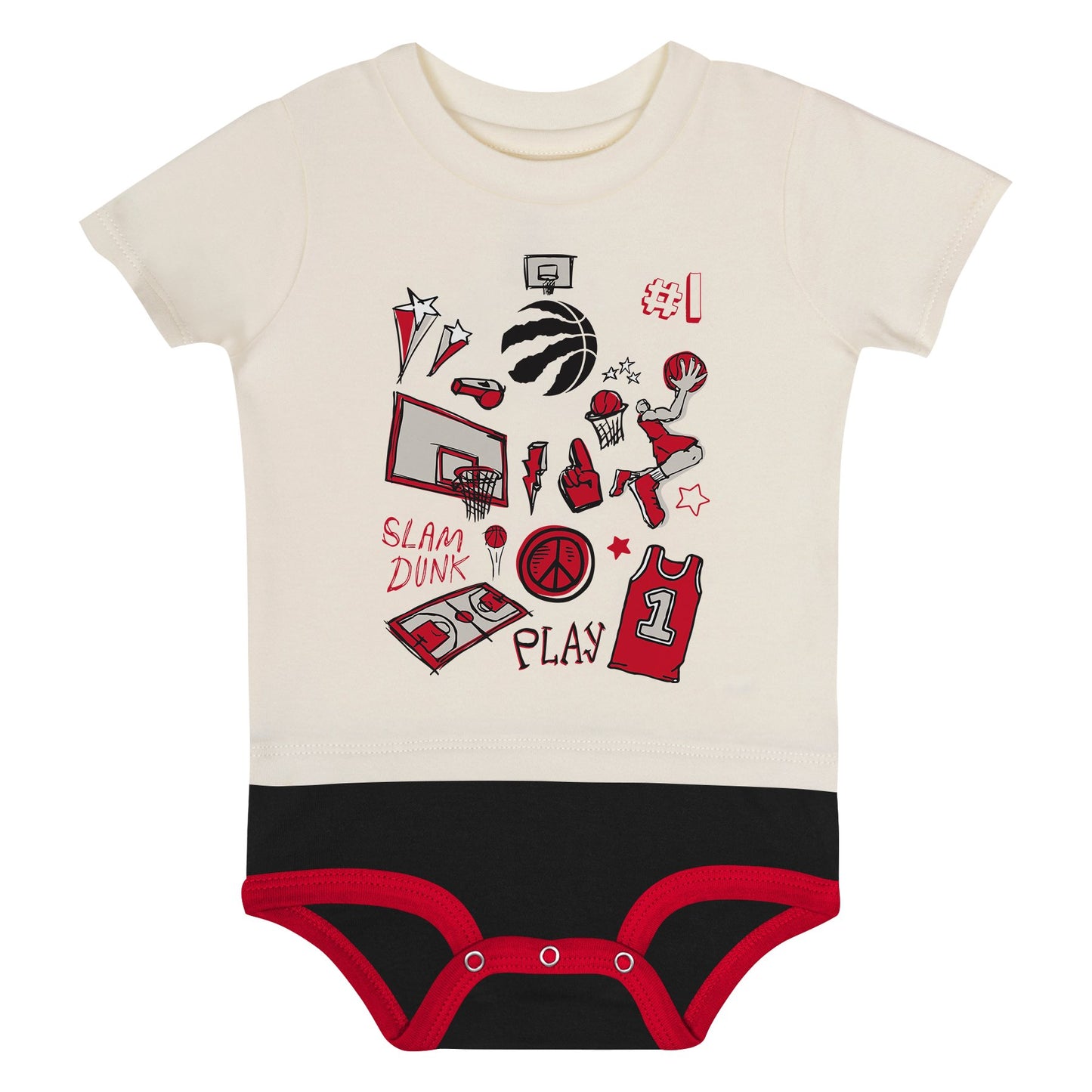 Infant Toronto Raptors 3-Piece Creeper, Hat, and Bootie Set